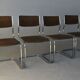 Series of 4 vintage tubular chairs 70