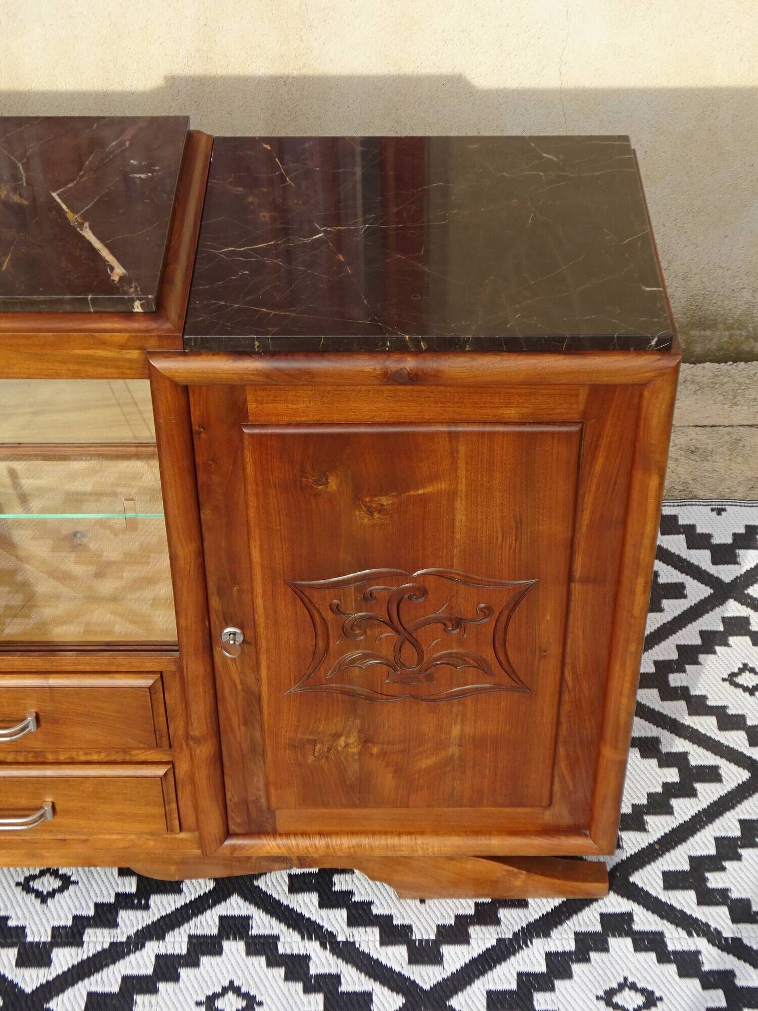 Art Deco enfilade in solid walnut