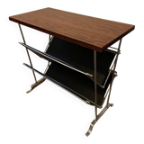 Vintage magazine rack with side table