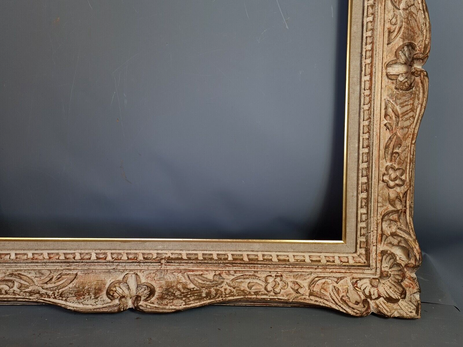 Old frame Montparnasse carved wood patinated 79x68 cm foliage 61x50.7 cm SB