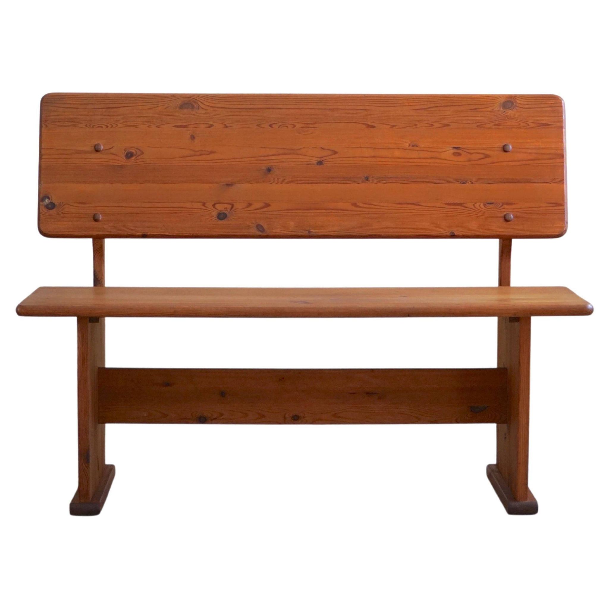 Modern Mid-Century Pine Bench, Made by a Swedish Cabinetmaker in the 1970s