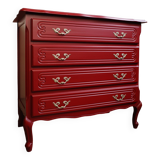 Customized vintage Basque red chest of drawers