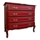 Customized vintage Basque red chest of drawers
