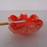 Red & Silver Murano Glass Ashtray by Barovier & Toso, Italy, 1960s