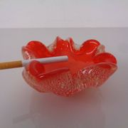 Red & Silver Murano Glass Ashtray by Barovier & Toso, Italy, 1960s