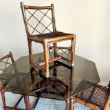 70s bamboo table and chairs