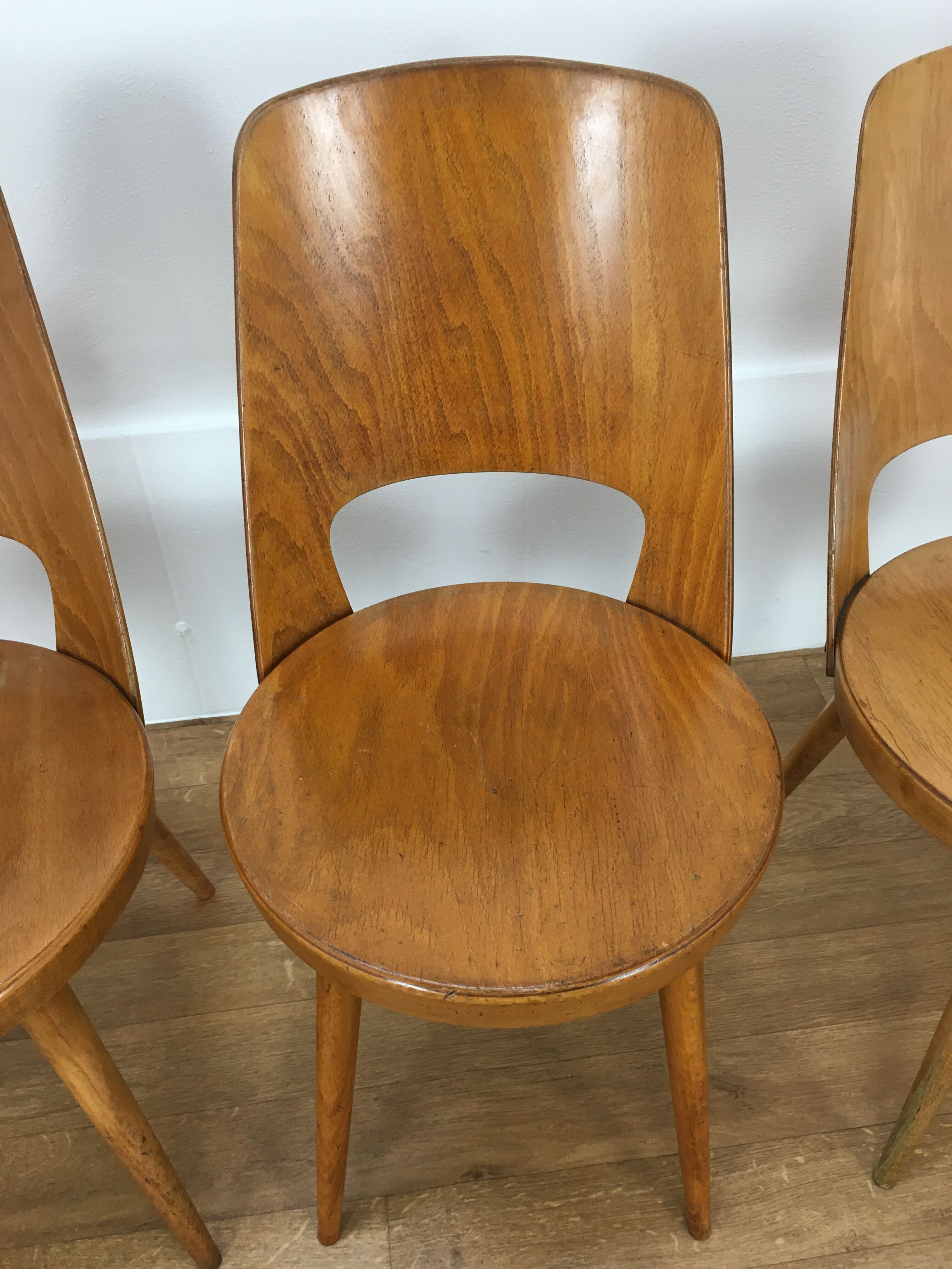 Set of 4 chairs Baumann Mondor 60s bistro