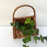 Vintage woven wicker rattan basket