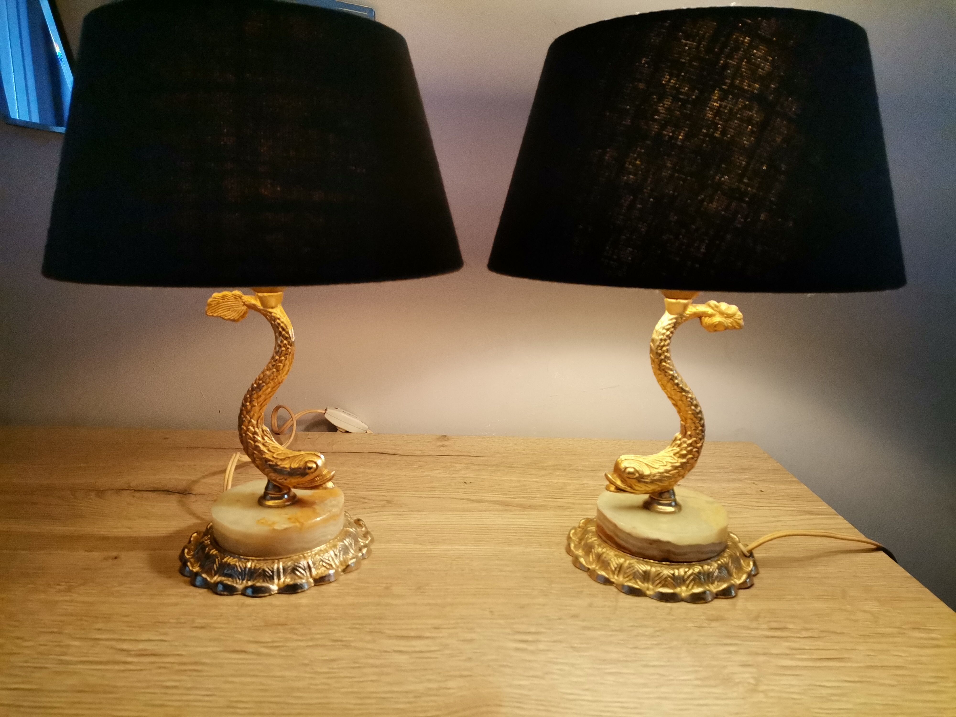 Paire of empire style vintage lamps