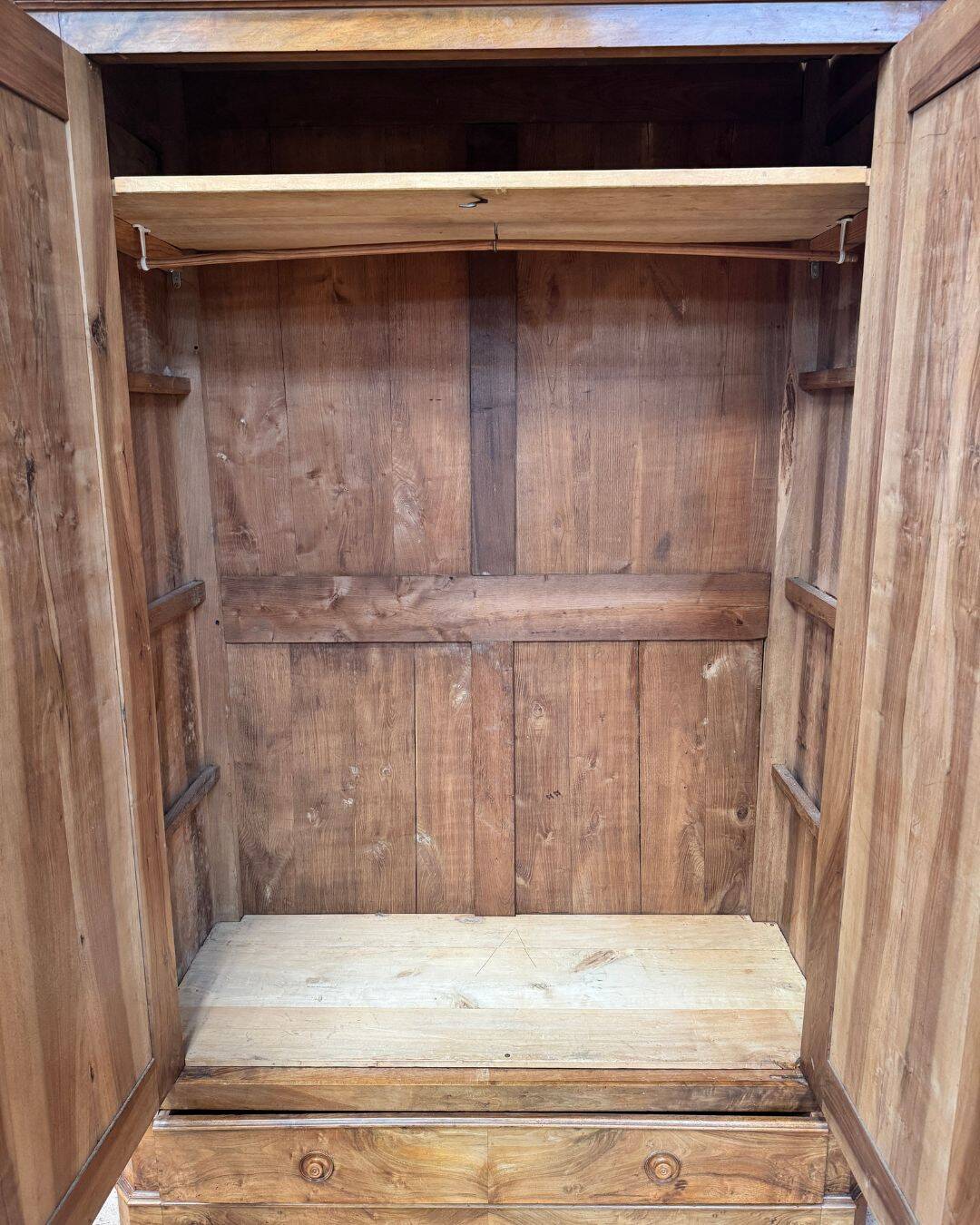 19th-century walnut wardrobe