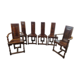 Renaissance moulded walnut chairs