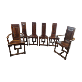 Renaissance moulded walnut chairs