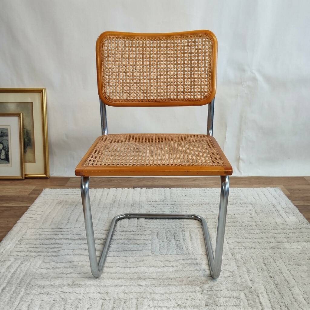 Chaise Cesca B32 de Marcel Breuer estampillée, Italie