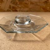 Paire Ancien Coquetier ARCOROC Octime Verre Moulé Transparent Vintage #B478