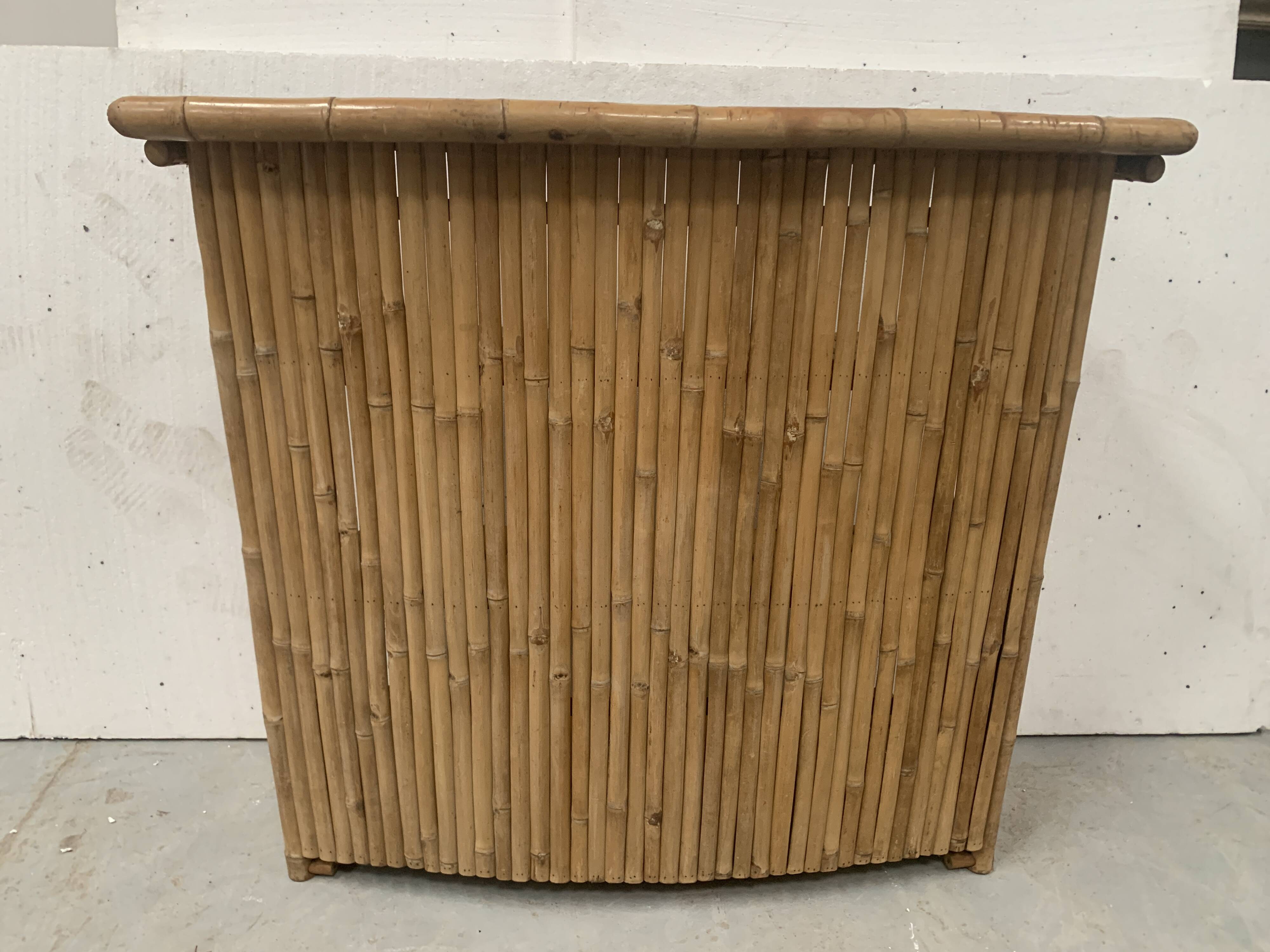 20th century woven bamboo half-moon bar