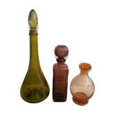 Lot de 3 bouteilles fioles trio couleurs