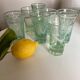 Set of 7 Biot cups in bubbled glass 1970