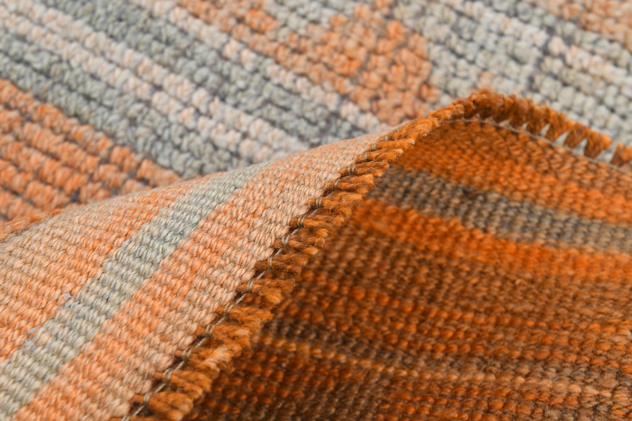 Orange & Green Turkish Runner Rug, 84x368Cm