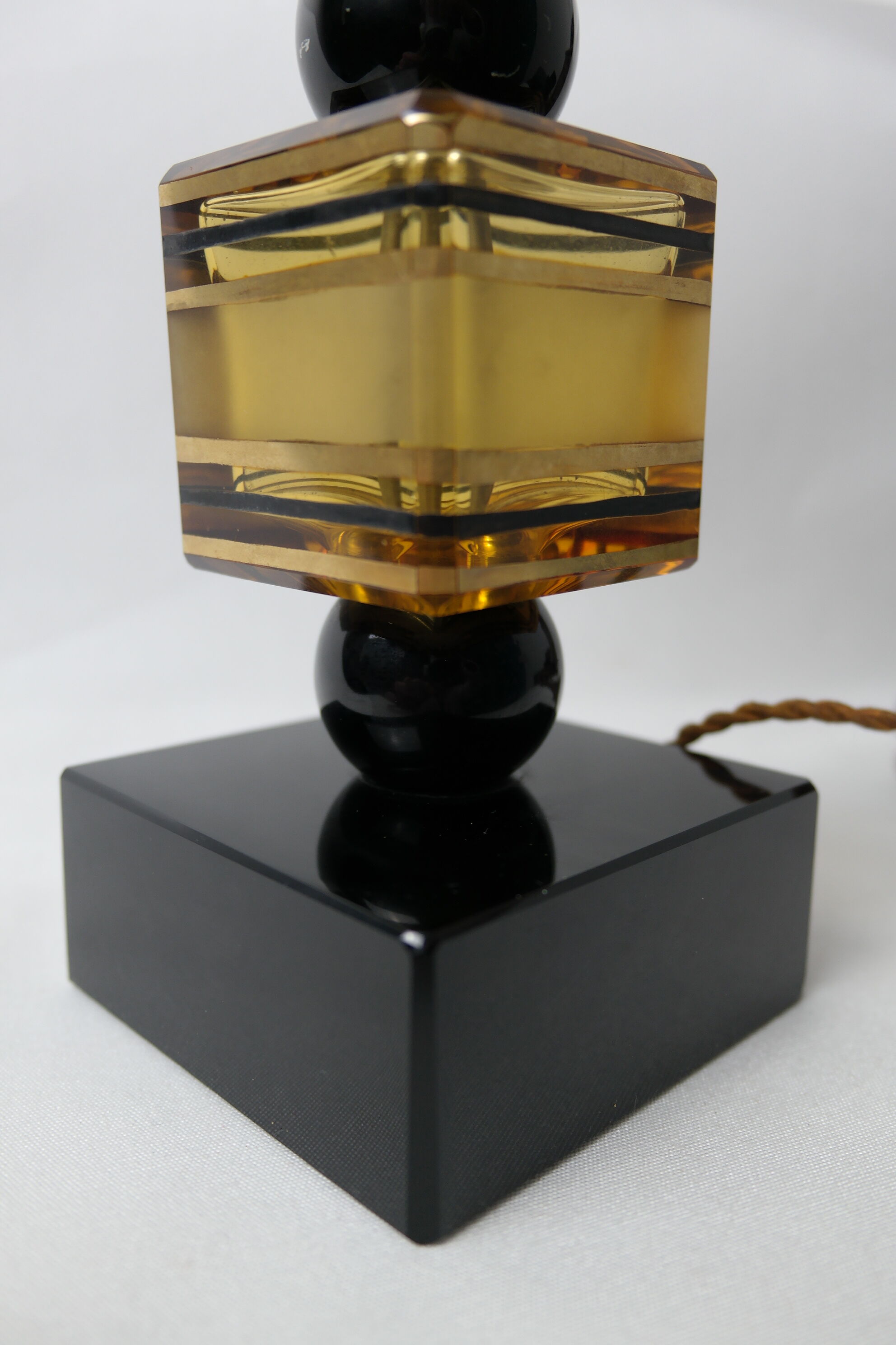 Art Deco style lamp foot in glass and ceramics