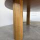 1950s round tripod oak coffee table