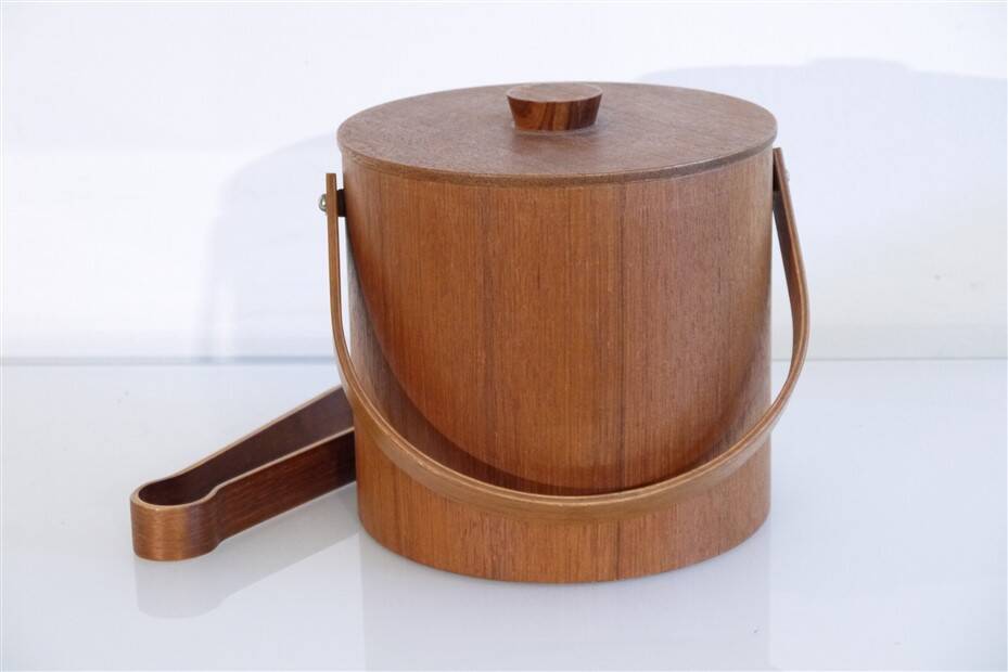 Vintage teak ice bucket 1960s