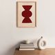 Abstract painting on paper, dark red illustration signed Eawy.