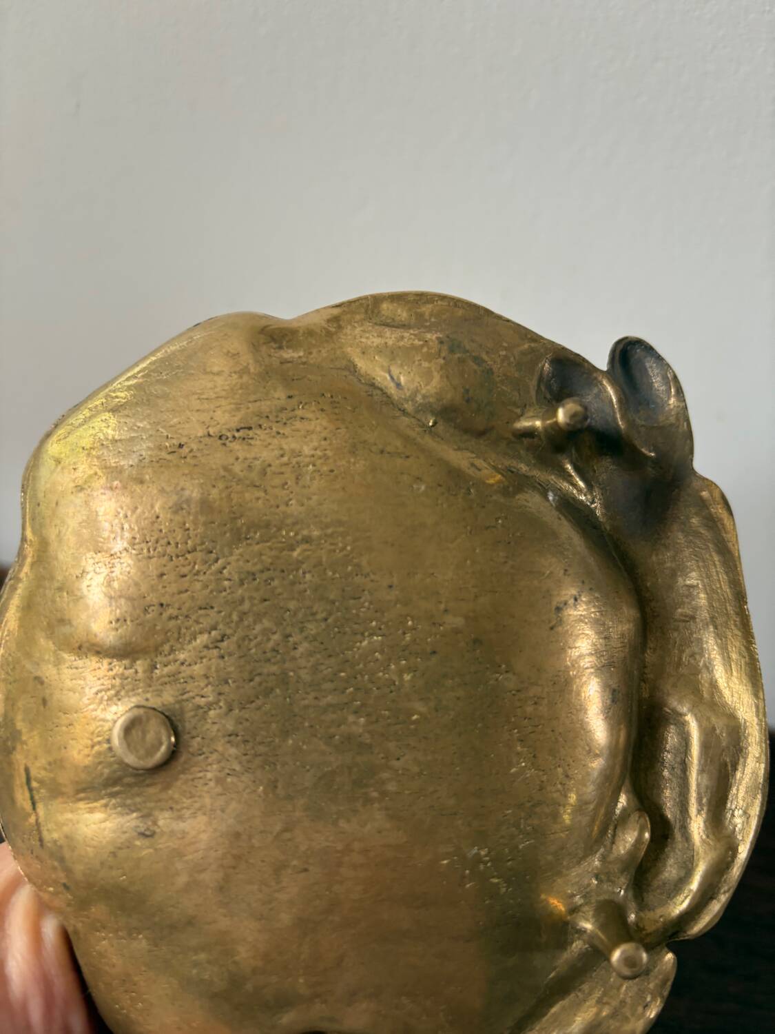 Art Nouveau bronze ashtray with a naked woman