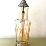 Vintage glass and tin jug