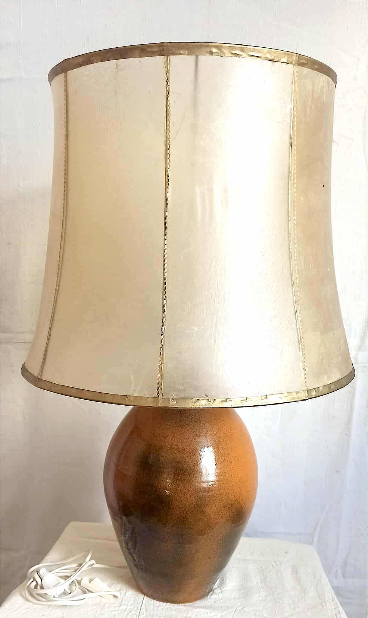 1970s Terracotta Ceramic Lamp, Height 69 cm