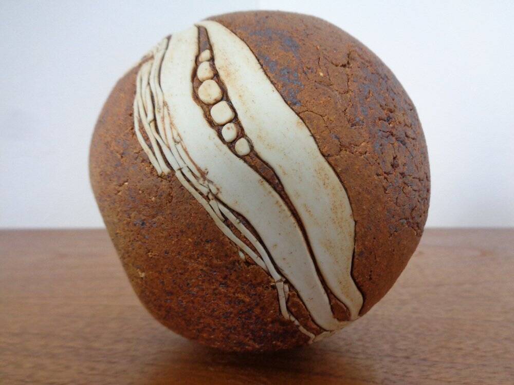 Danish Raku Studio Pottery Vase, 1960s