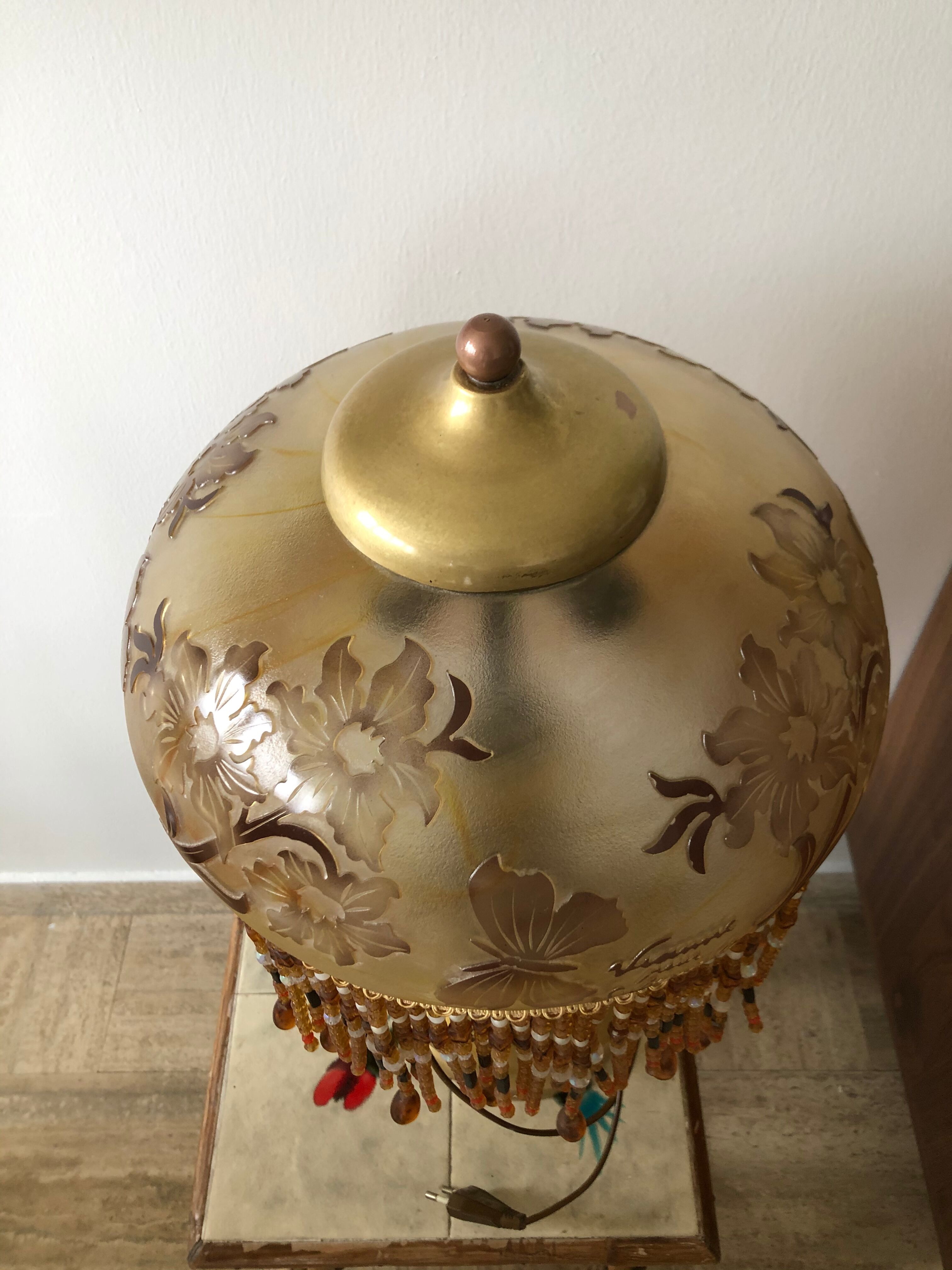 Glass lamp floral decoration Vianne ed. Suberville