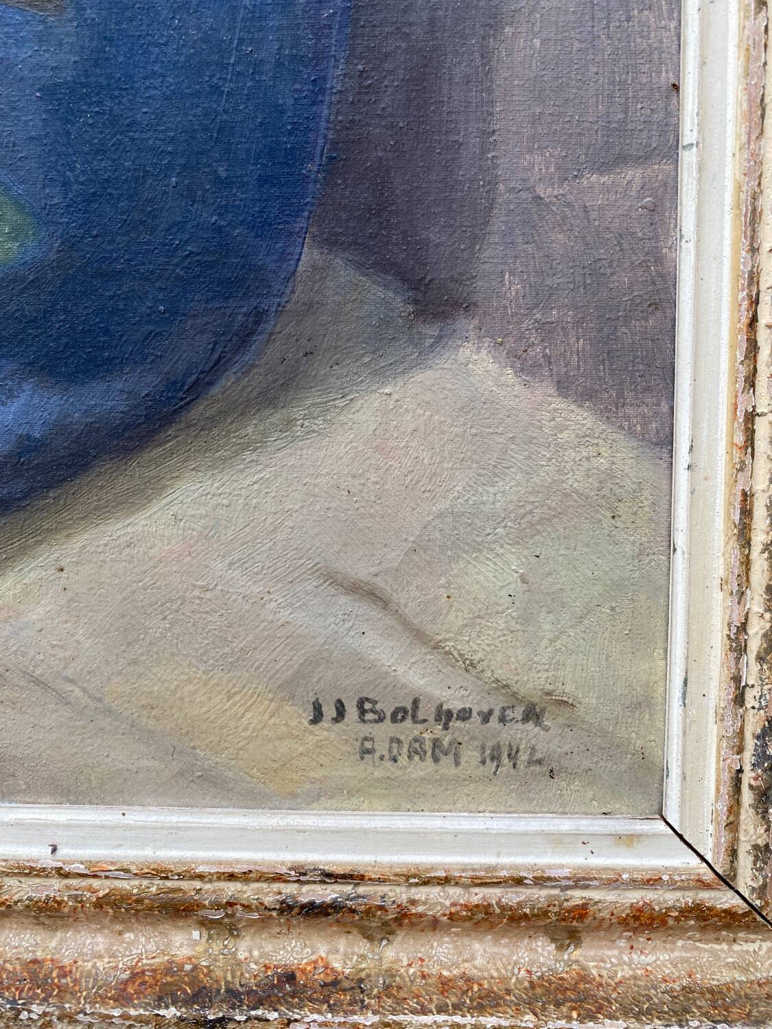 Large still life with pink flowers