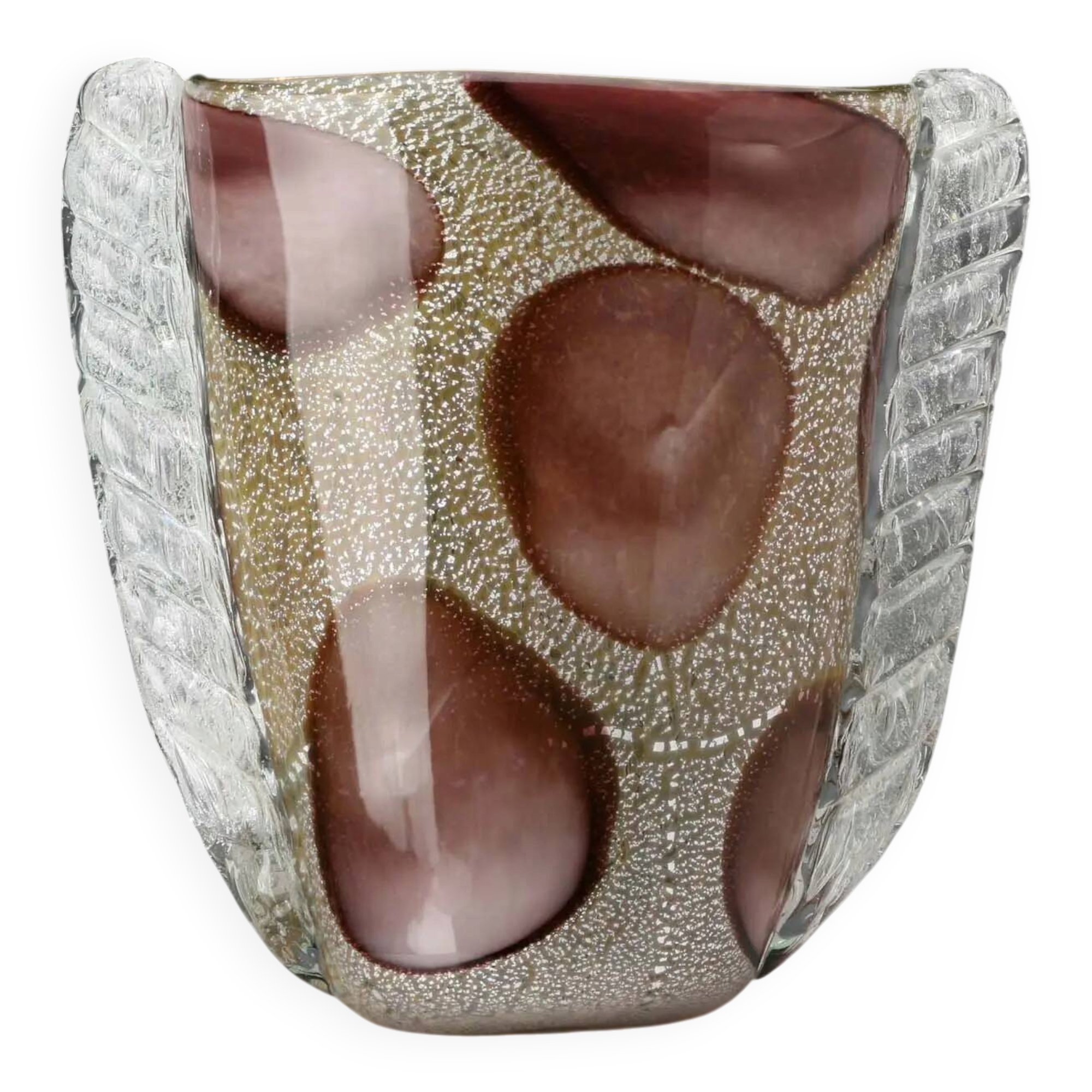 Vintage Murano glass vase, style E. Barovier, Italy, 20th Century