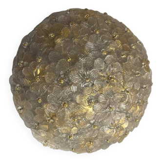 Plafonnier fleur en verre de Murano par Seguso, années 1960