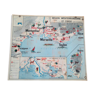 Pedagogical poster Mediterranean Corsica Massif Central Lyon
