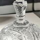 Bonbonnière, drageoir en cristal de bohème, décor de motifs floraux dépolis, pointe de diamant