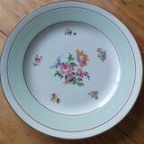Flat almond green half-porcelain plates