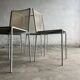 Set of 4 light grey powder-coated metal Fly Line chairs with cream rope - Giandomenico Belotti, 1980s