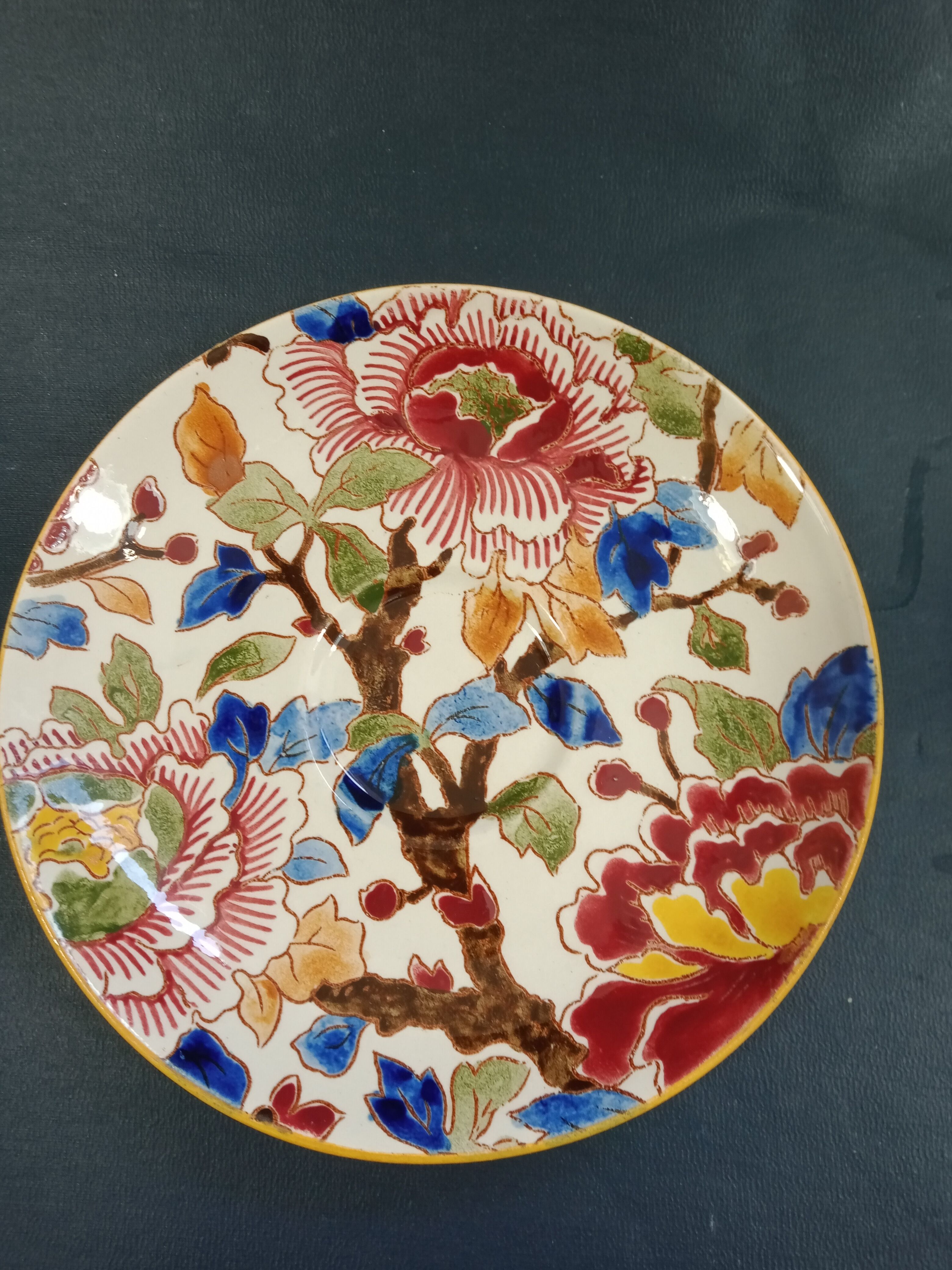 2 Gien Pivoine style saucers