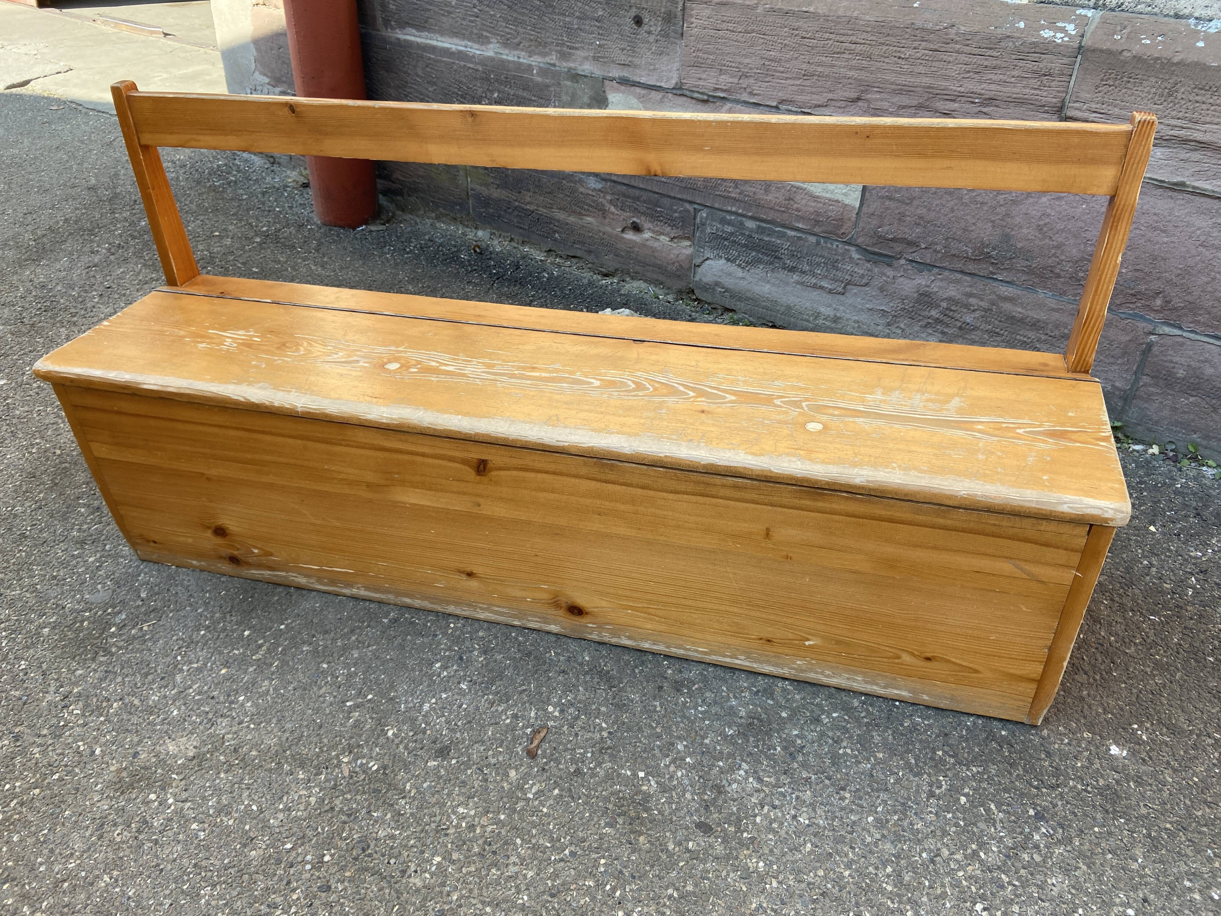 Bench nursery school chest vintage 1980s in pine