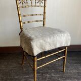 Chair in gilded wood and linen Napoleon III