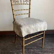 Chair in gilded wood and linen Napoleon III