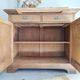 Antique sideboard in raw wood and 2 carved medallion doors