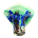 Vase, blown glass, inclusions, large neck, signed Jean Michel Gauthier 2005