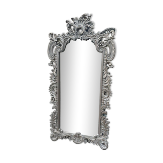 Silver wooden mirror
