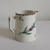 Earthenware pitcher with floral decoration Digoin Sarreguemines