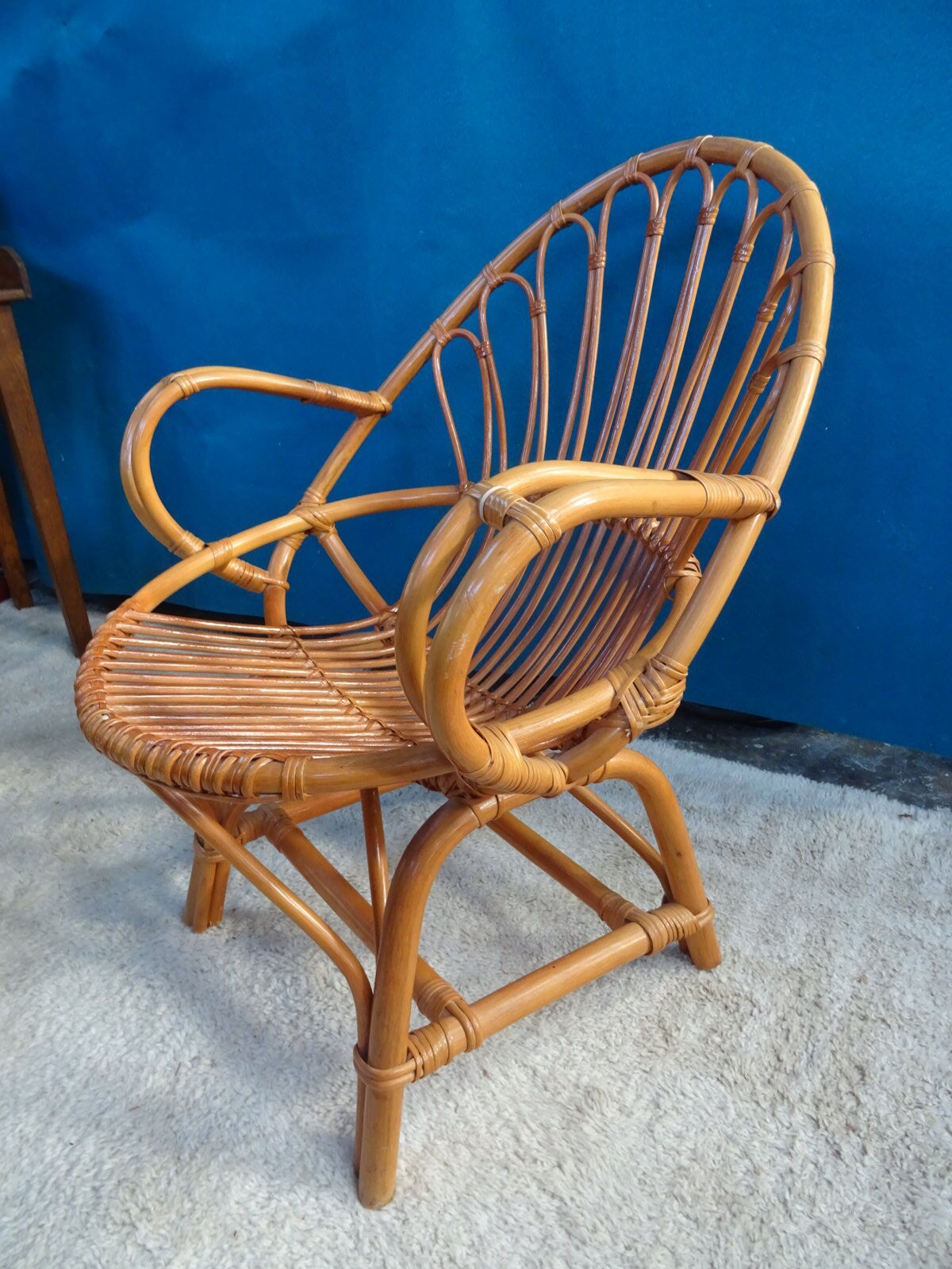 Fauteuil rotin coquille adulte