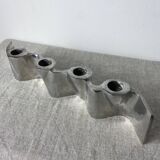 Brushed aluminum candle holder