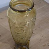 Large Art Deco yellow glass vase