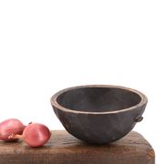 Empty African tumbler pocket dish in blackened wood, 1970s